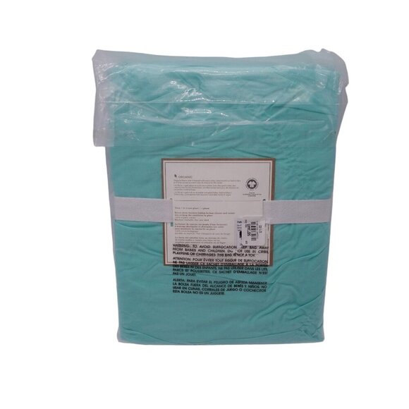 NWT Pottery Barn Teen Ruched Diamond Organic Duvet Cover Twin Size Aqua Green - Picture 2 of 7